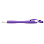 Branded Recycled Plastic Metallic Stylus Pen with Chrome Trim in Purple
