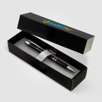 Branded Black Swirl Pen Gift Box with Ribbon
