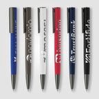 Branded Metal Ballpoint Pen with Gunmetal Trim