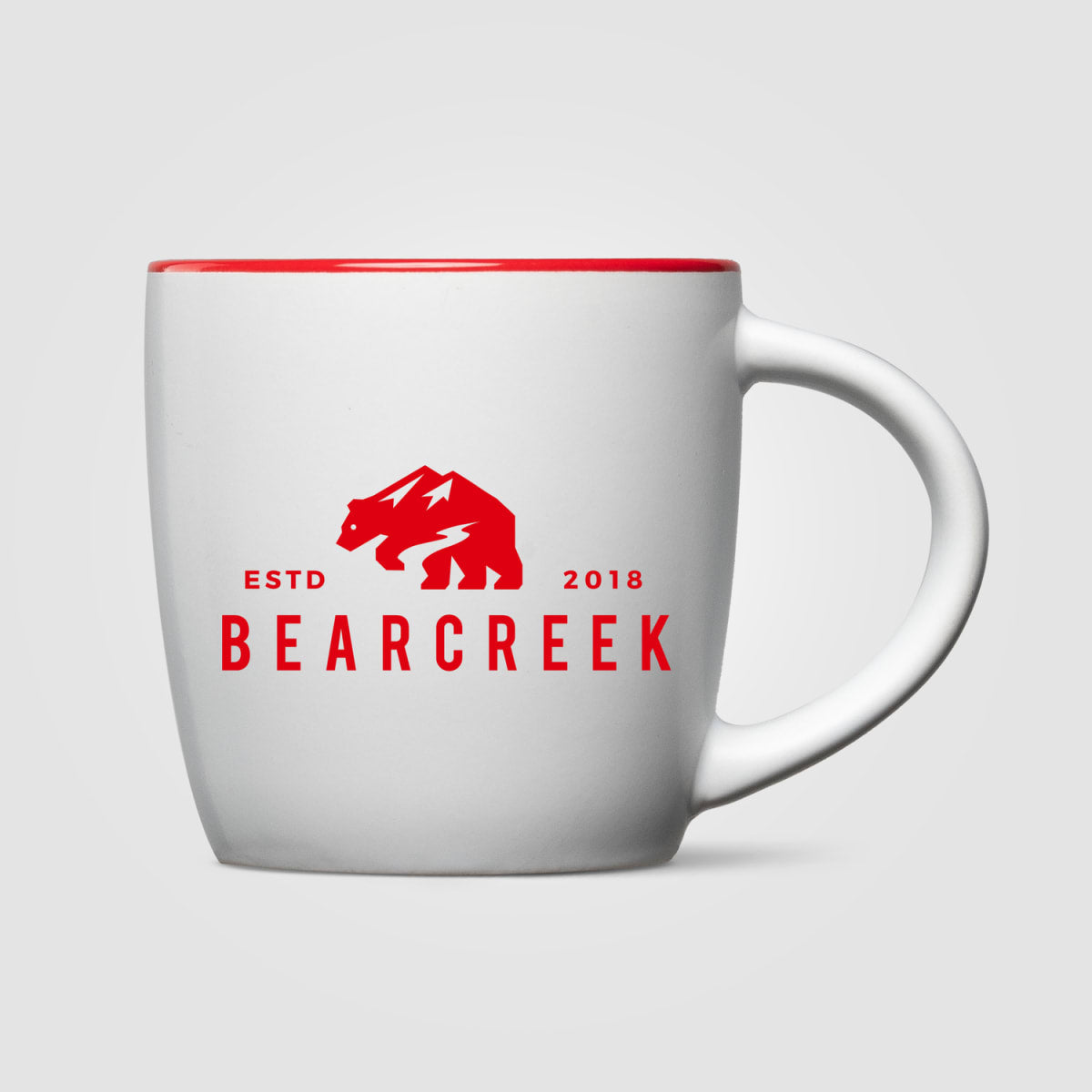 Branded 355ml Ceramic Mug with Matte Exterior, Colour Interior