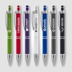 Branded Wide-Barrel Soft-Touch Metal Pen with Stylus