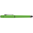 Branded Recycled Plastic Fidget Spinner Gel Pen with Stylus in Green
