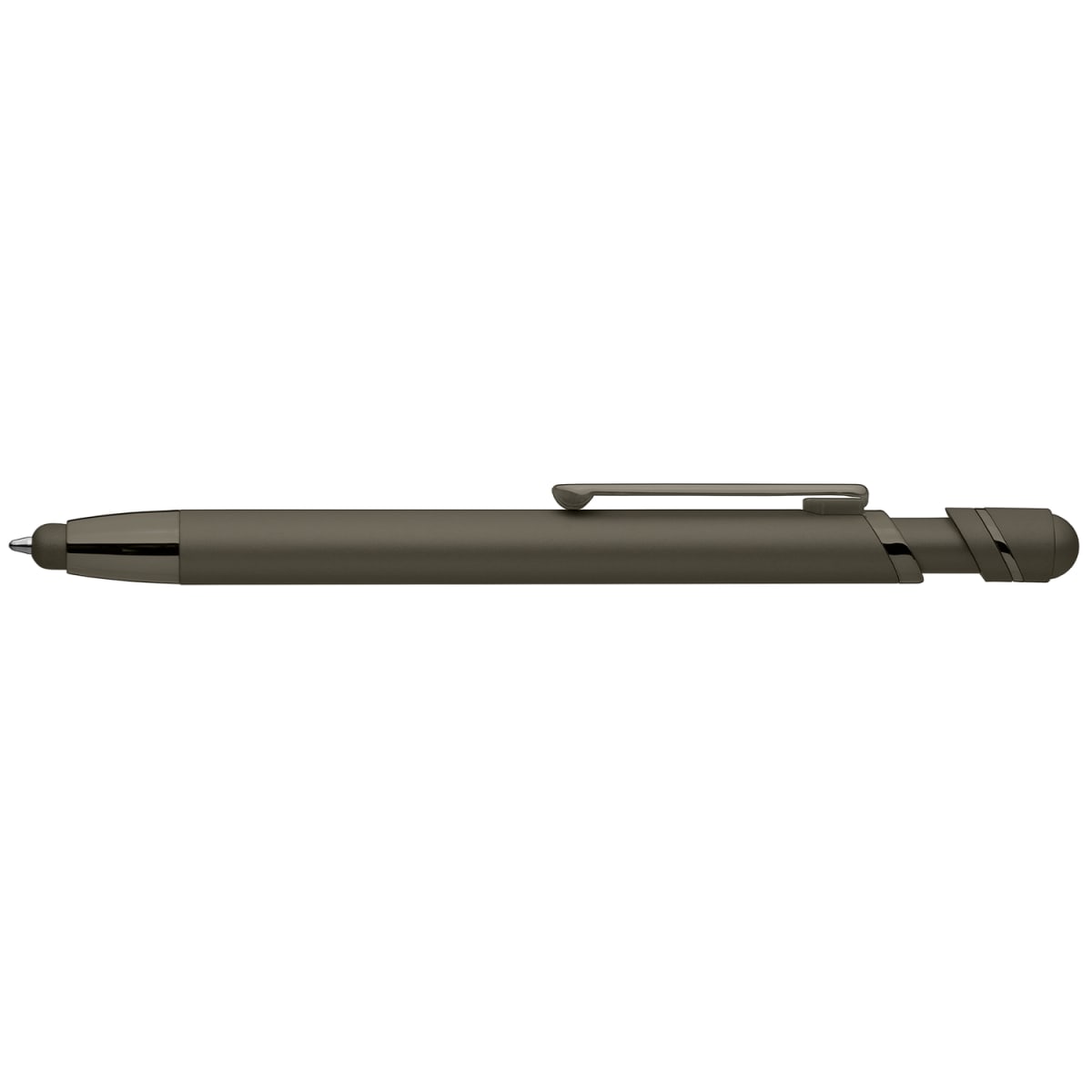 Branded Soft-Touch Metal Pen with Stylus in Gunmetal