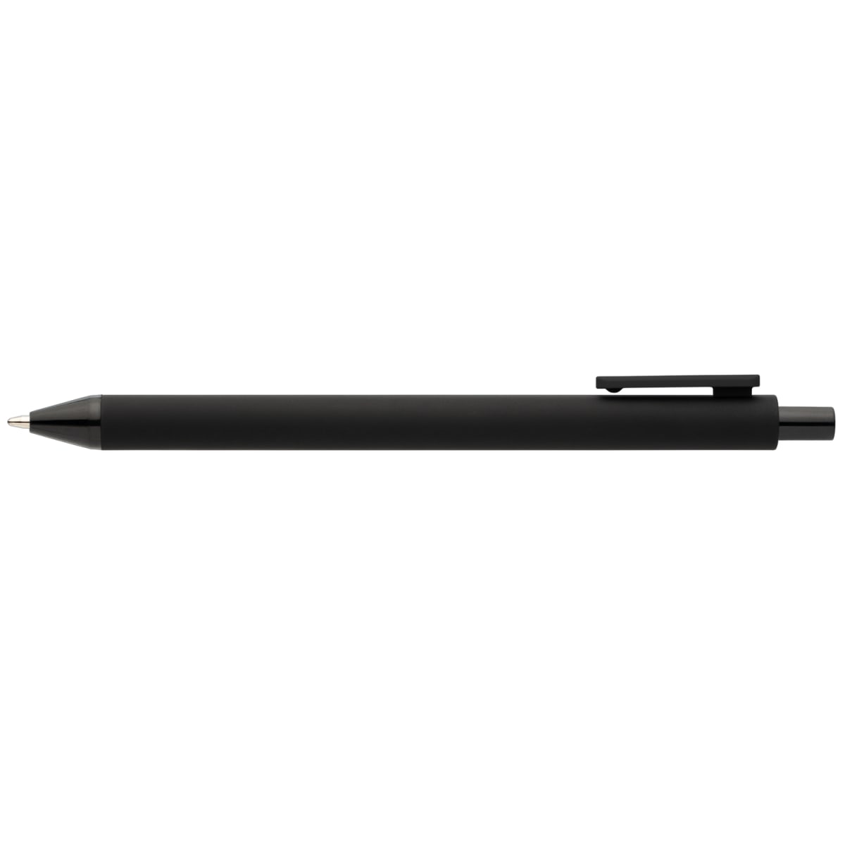 Branded Recycled Plastic Soft Touch Retractable Pen in Black