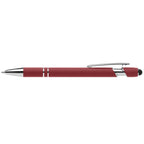 Branded Recycled Aluminium Pen with Stylus and Anti-Fraud Ink in Burgundy