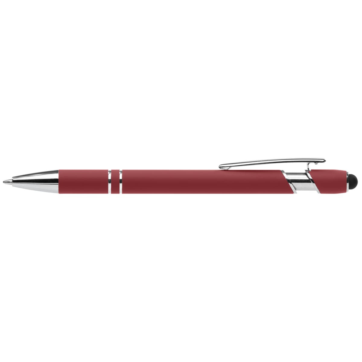Branded Recycled Aluminium Pen with Stylus and Anti-Fraud Ink in Burgundy