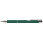 Branded Recycled Aluminium Soft-Touch Pen with Chrome Trim in Forest Green