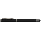 Branded Gunmetal Recycled Aluminium Stylus Gel Pen in Black