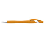 Branded Soft Rubber Coated Stylus Pen with Chrome Trim in Yellow