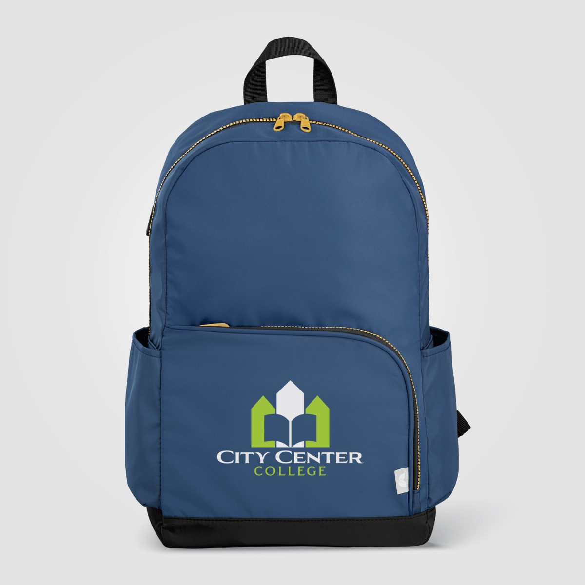 Branded rPET Laptop Backpack with Gold Zips - 20L