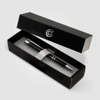 Branded Black Swirl Pen Gift Box with Ribbon