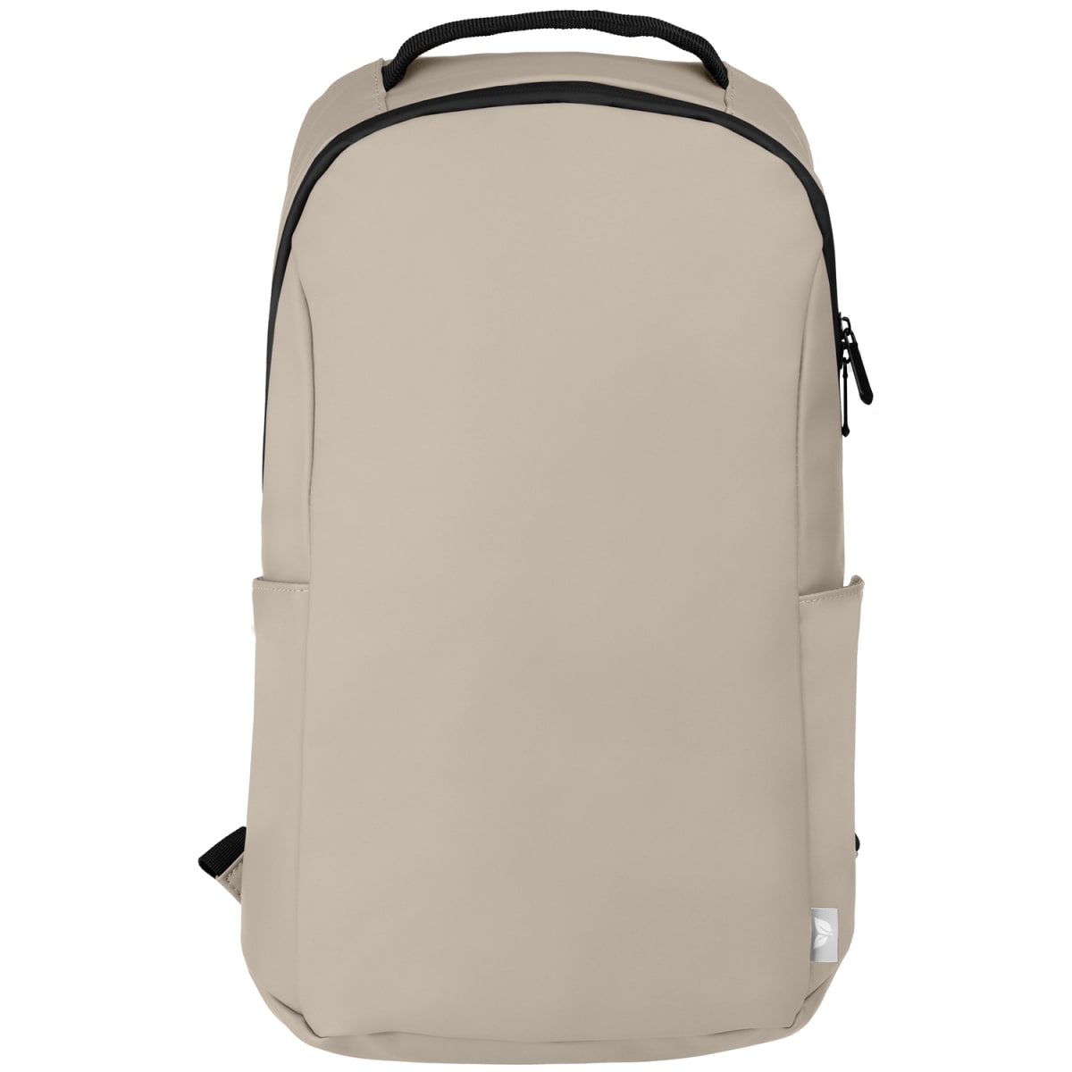 Branded Recycled PU Waterproof Laptop Backpack in Dune