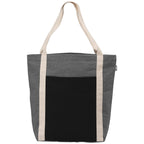 Branded Recycled Cotton Blend Tote Bag with Front Pocket