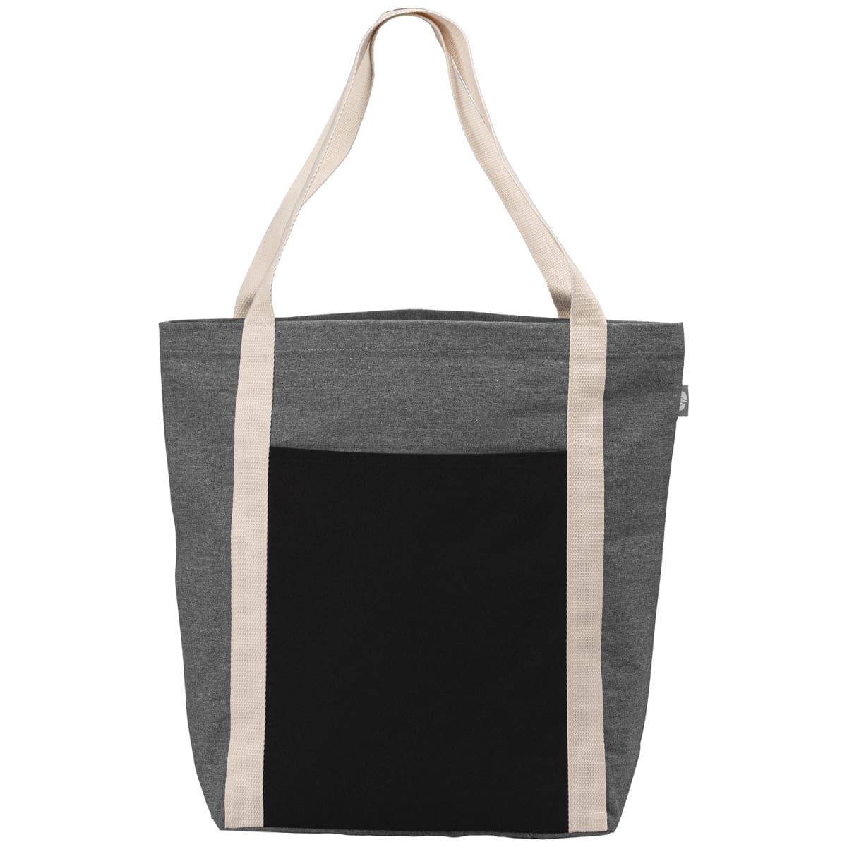Branded Recycled Cotton Blend Tote Bag with Front Pocket