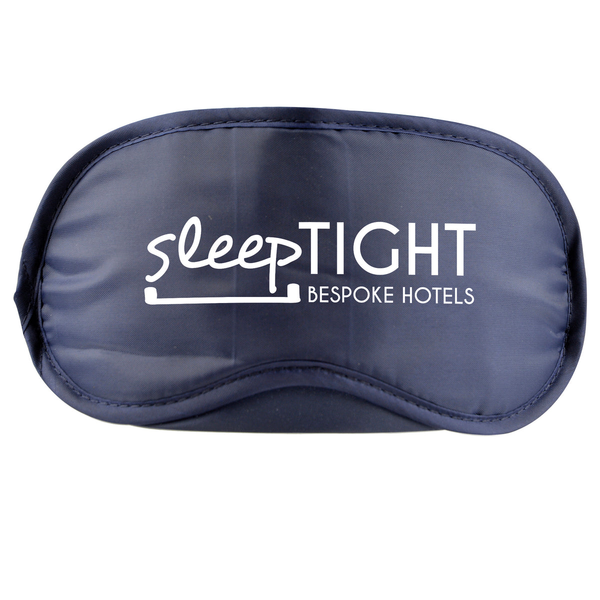 Branded Elasticated Polyester Eye Mask in Navy Blue