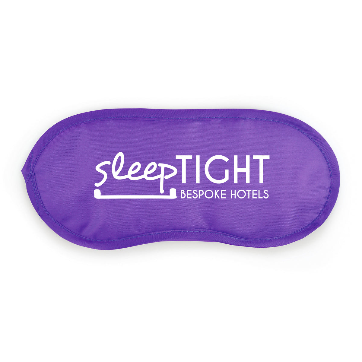 Branded Elasticated Polyester Eye Mask in Purple