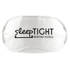 Branded Elasticated Polyester Eye Mask in White