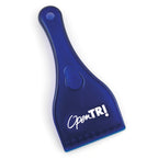 Branded Plastic Ice Scraper with Handle in Blue