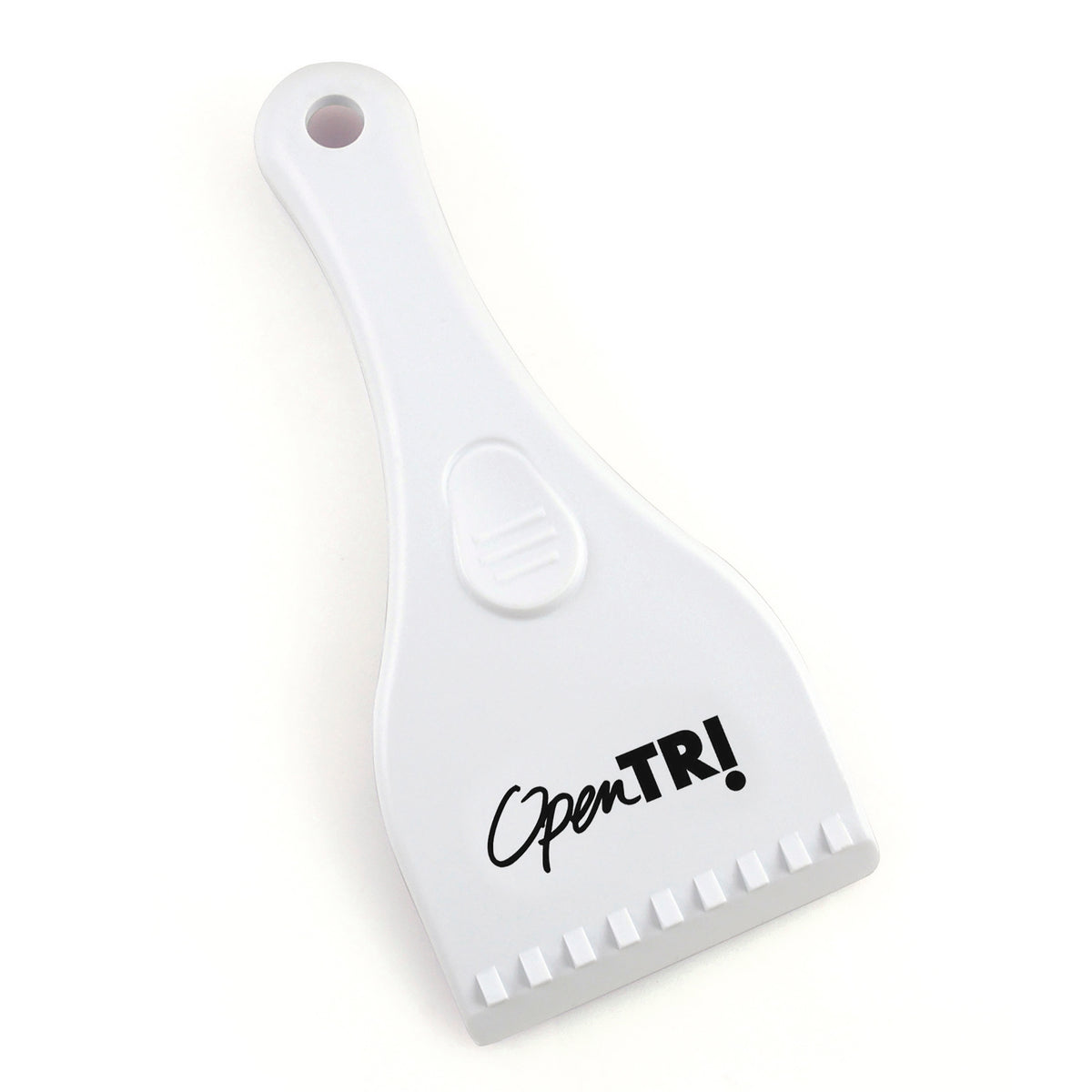 Branded Plastic Ice Scraper with Handle in White