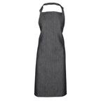 Branded Full Bib Apron in Polyester Cotton or Denim in Black Denim