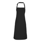 Branded Full Bib Apron in Polyester Cotton or Denim in Black