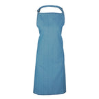 Branded Full Bib Apron in Polyester Cotton or Denim in Blue Denim