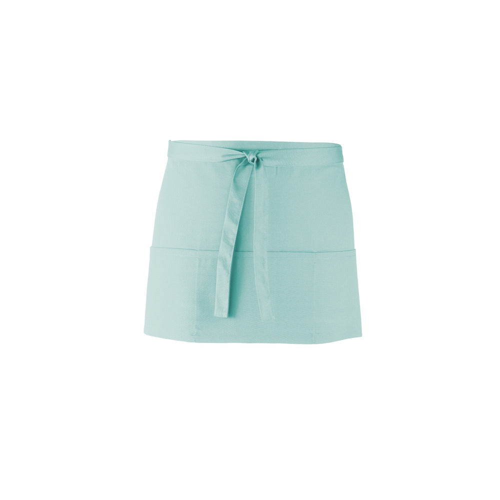 Branded Short Three Pocket Waist Apron in Aqua