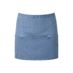 Branded Short Three Pocket Waist Apron in Blue Denim