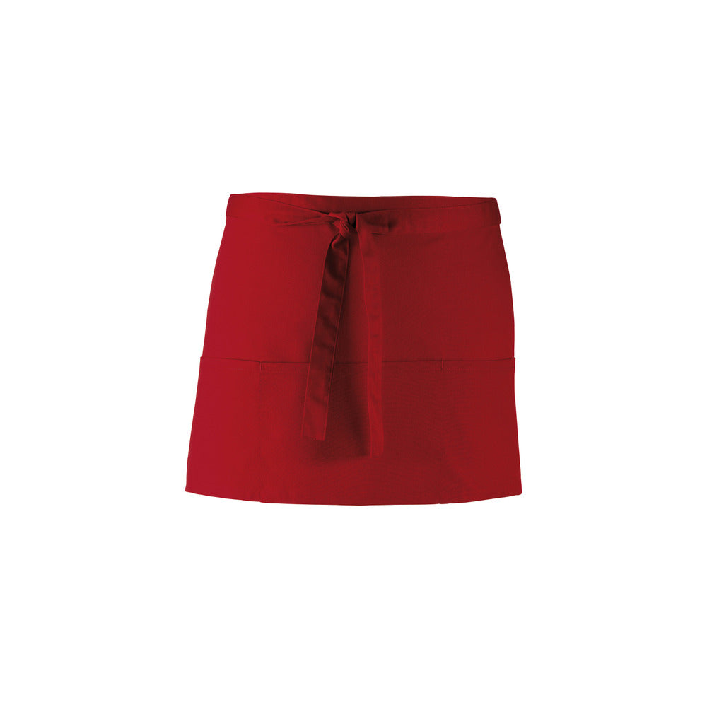 Branded Short Three Pocket Waist Apron in Burgandy