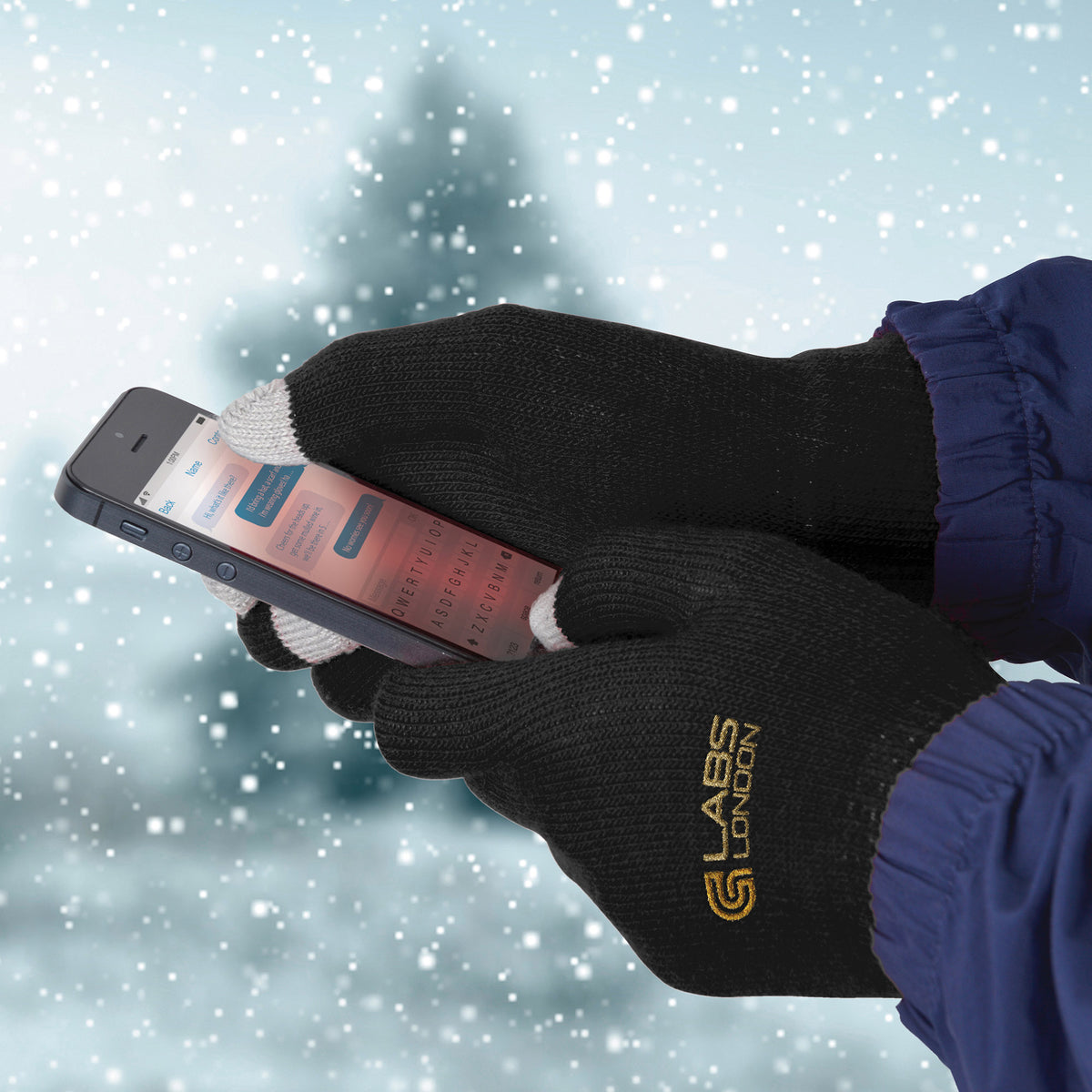 Branded Touchscreen Gloves with Coloured Fingertips