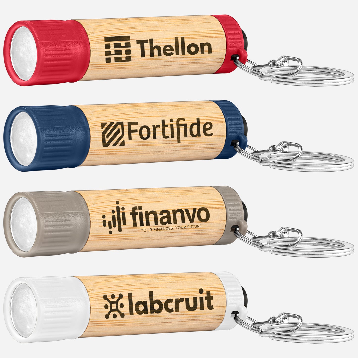 Bamboo LED Torch with Keyring