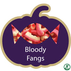 Branded Halloween Treat Bag - Zombie Eyes with Dracula Fangs filling