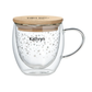 Double wall borosilicate mug with stars design