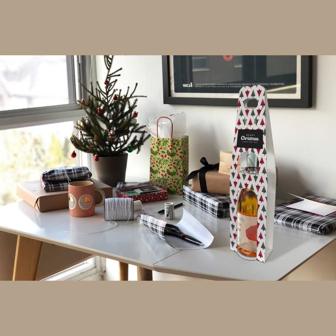 Personalised Corporate Christmas Wine Bottle Carriers