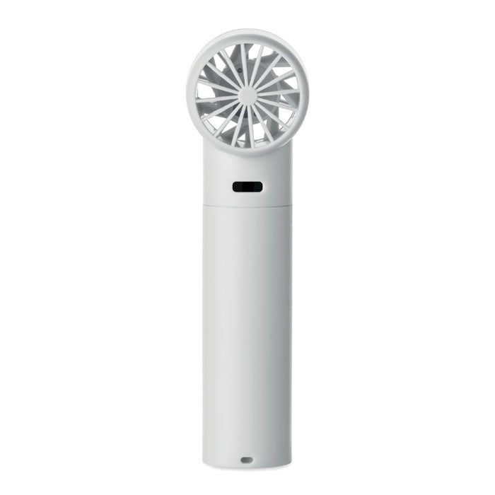 White handheld fan on a white background