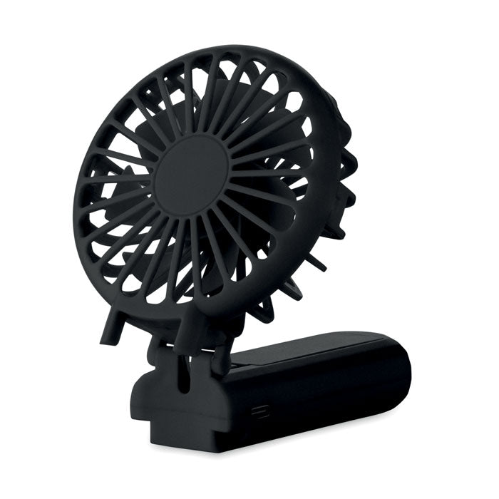 Black portable fan on a white background