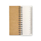 Notebook with kraft paper cover and white back cover with ruler, on a white background