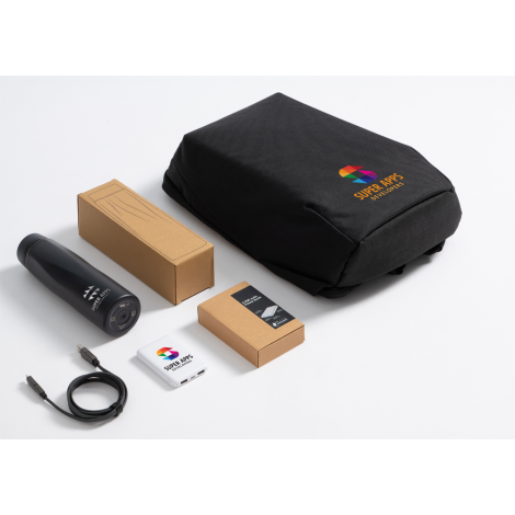 Branded Onboarding Tech Gift Set with Backpack, Power Bank & Bottle