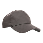 Branded Cotton 5 Panel Cap with White Sandwich Peak in Grey