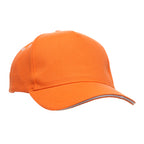 Branded Cotton 5 Panel Cap with White Sandwich Peak in Orange