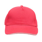 Branded Cotton 5 Panel Cap with White Sandwich Peak