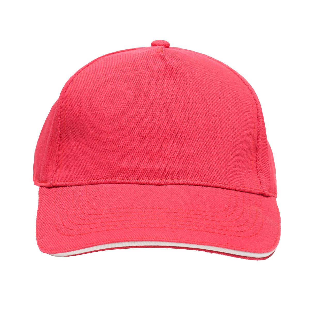 Branded Cotton 5 Panel Cap with White Sandwich Peak