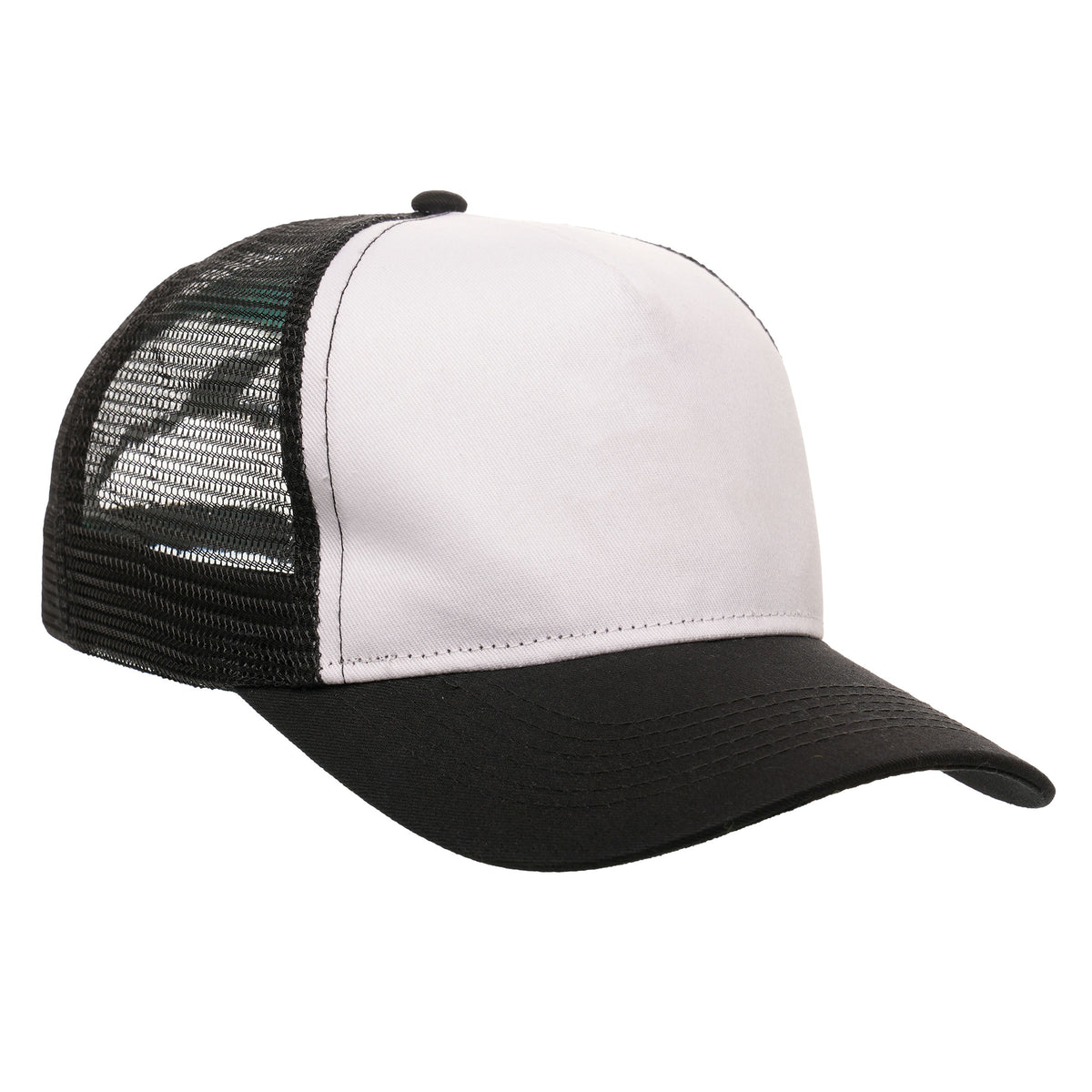 Branded Retro Trucker Cap with Mesh Back in Black