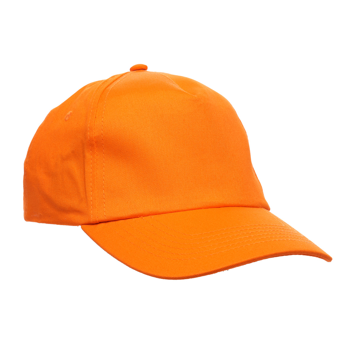 Branded Cotton Five Panel Cap with Tri-Glide Buckle in Orange