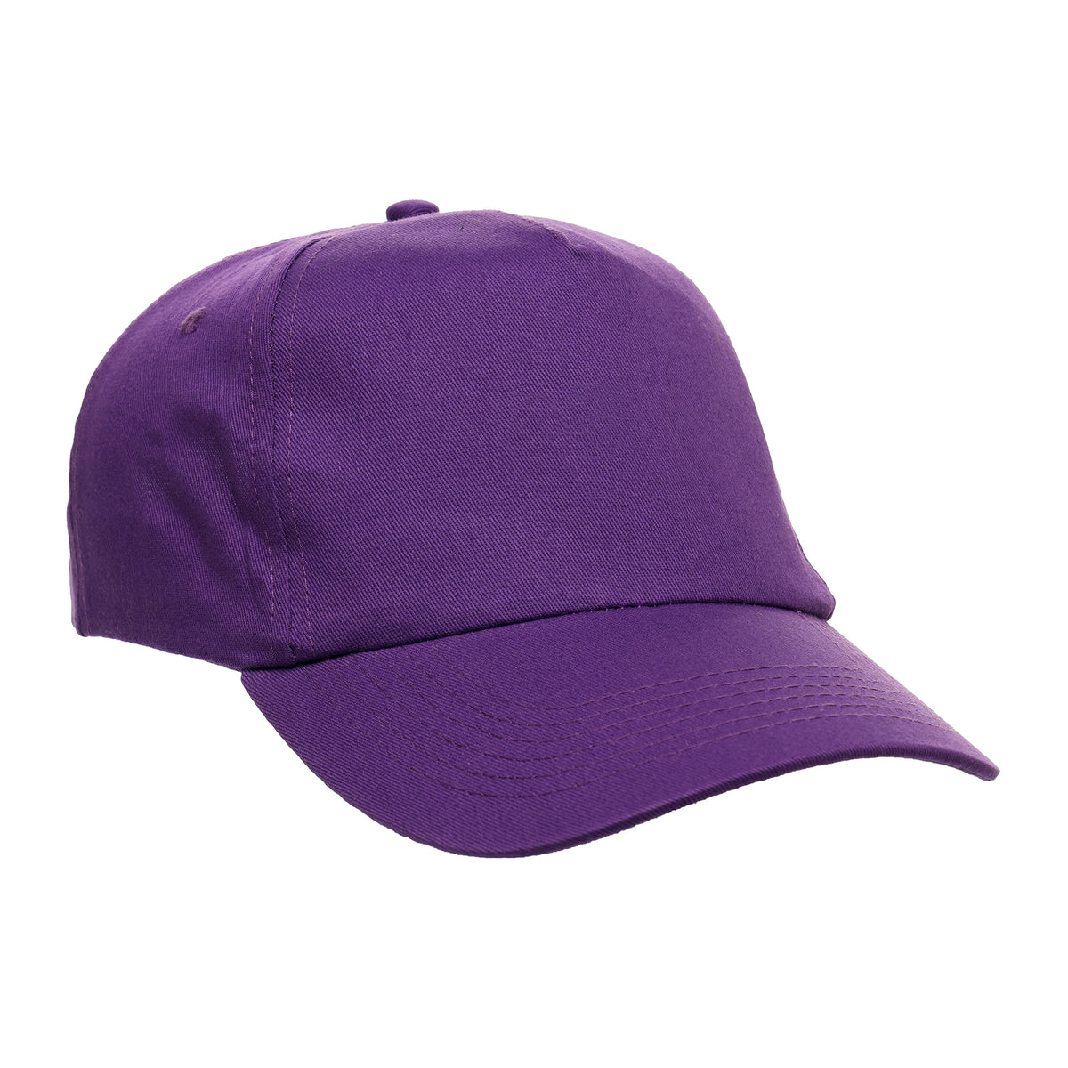 Branded Cotton Five Panel Cap with Tri-Glide Buckle in Purple
