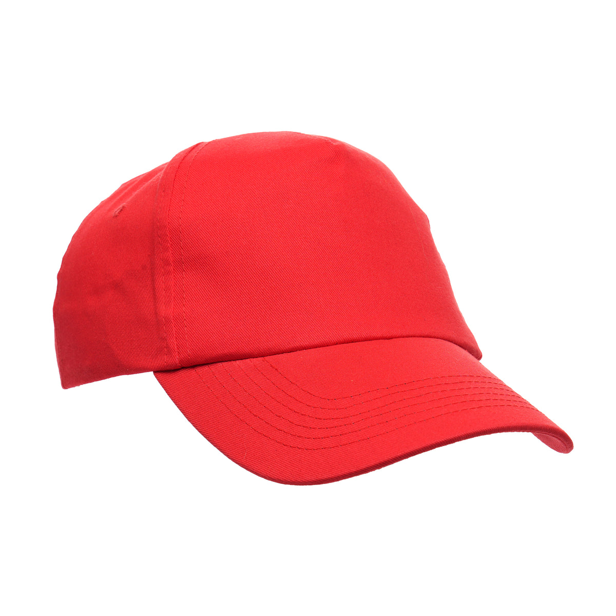 Branded Cotton Five Panel Cap with Tri-Glide Buckle in Red
