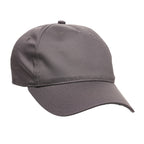 Branded Organic Cotton 5 Panel Cap with Curved Peak in Grey