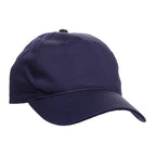 Branded Organic Cotton 5 Panel Cap with Curved Peak in Navy