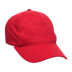 Branded Organic Cotton 5 Panel Cap with Curved Peak in Red