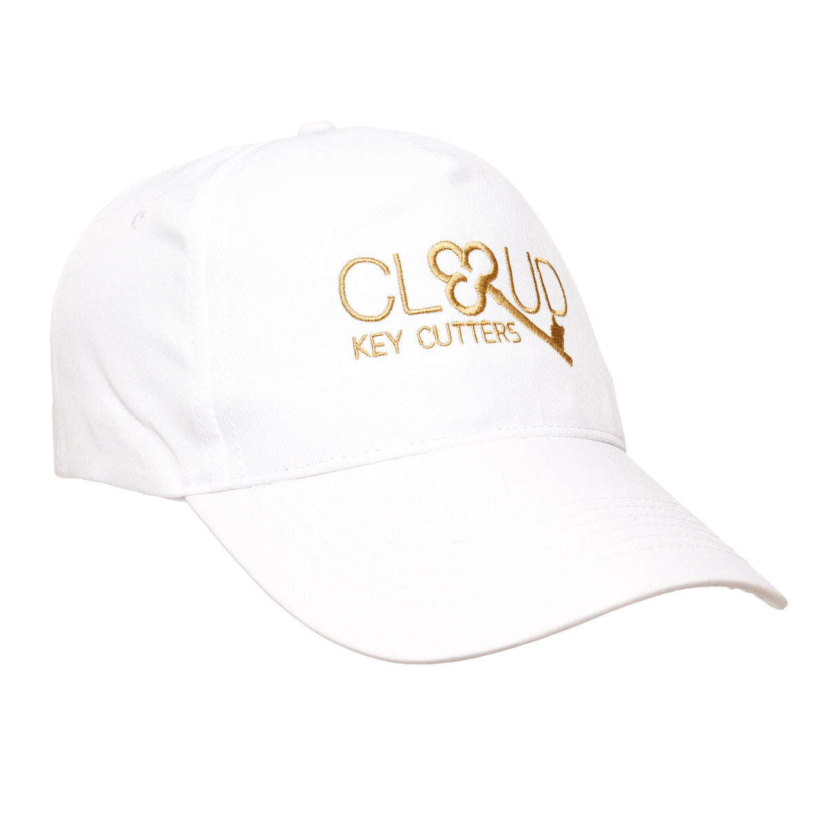 Branded Lightweight Polyester 5 Panel Cap in White